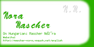 nora mascher business card